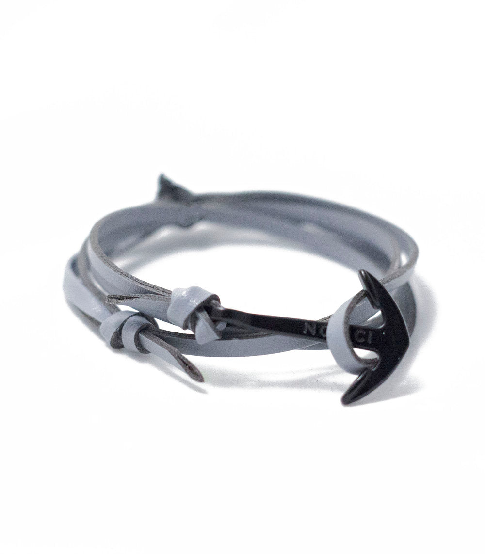 Adjustable Triple Wrap Anchor Bracelet- Gray